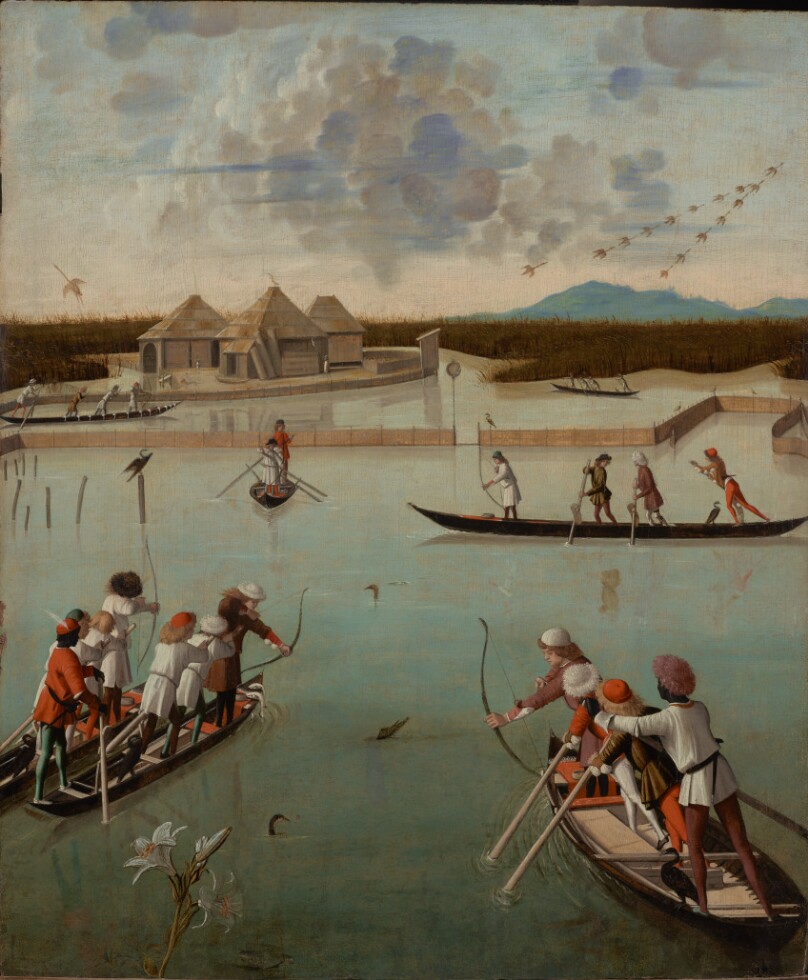 Hunting on the Lagoon (recto); Letter Rack (verso)