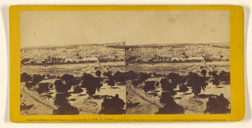 Jerusalem, From the Minaret of the Mosque of Assension [sic] on the summit of Mount Olivet; looking west across the valley...