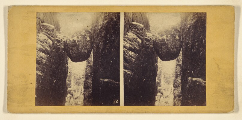 Suspension Rock in the Flume, Lincon [sic], New-Hampshire. [White Mountain]