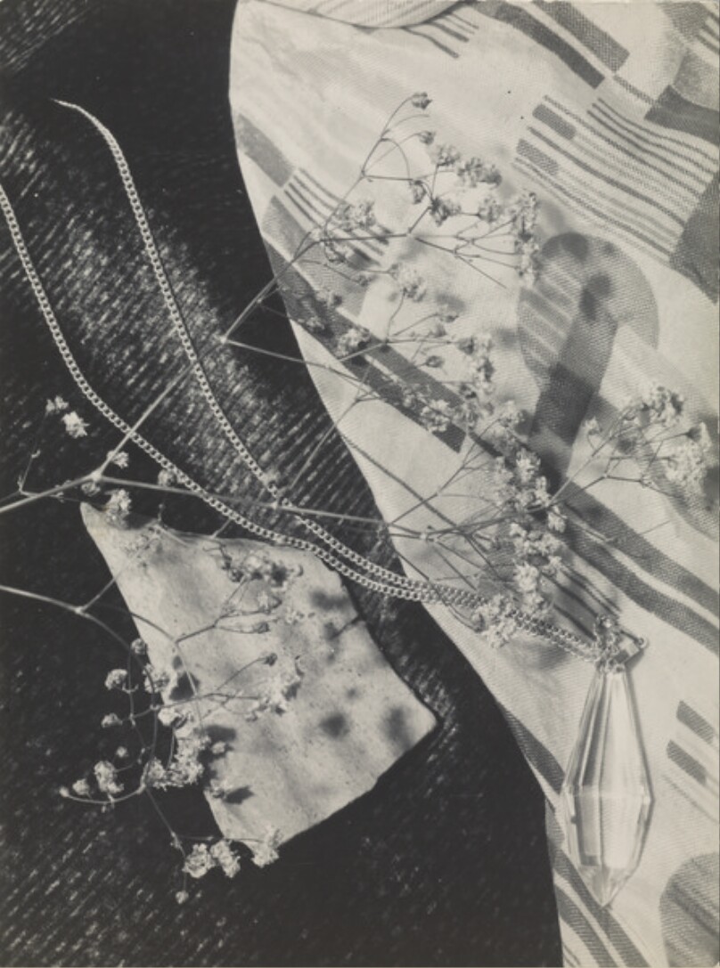 [Still life with Prism, Fabric and sprig of Baby's Breath]