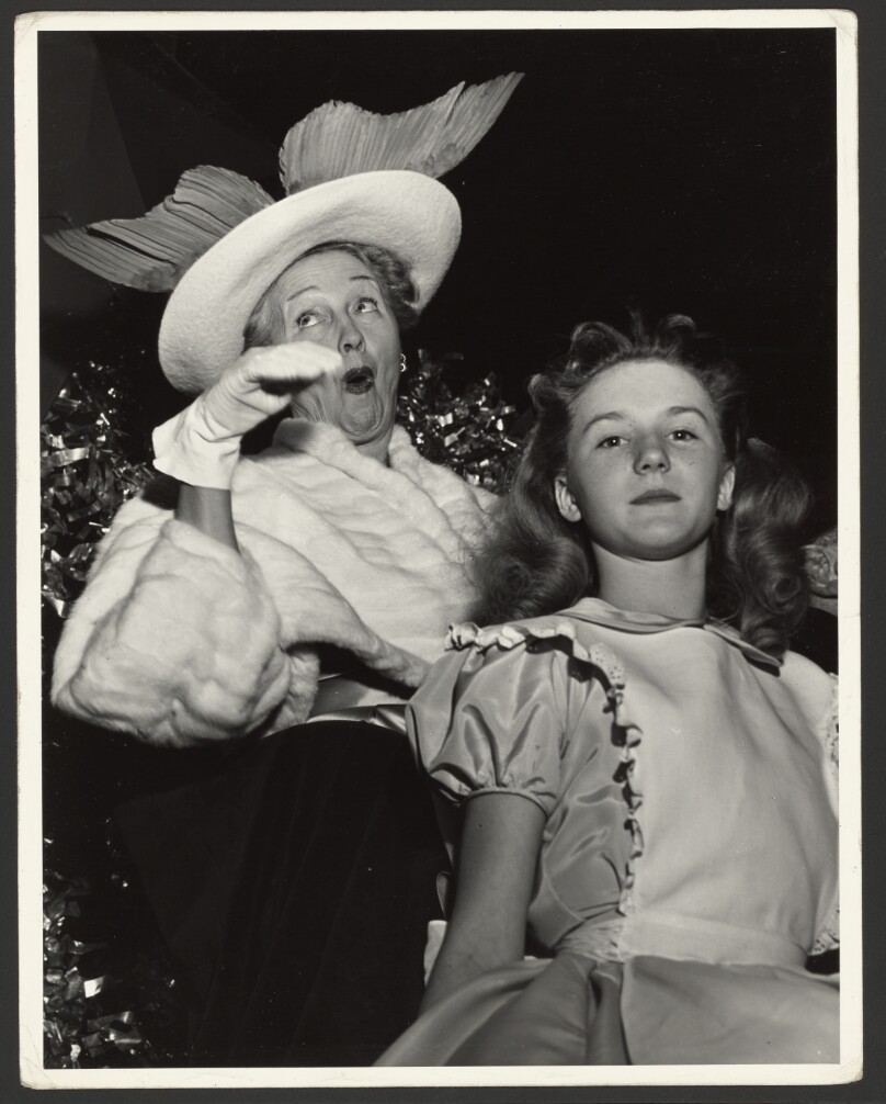 [Hedda Hopper and Young Girl at a Christmas Party, Hollywood, California]