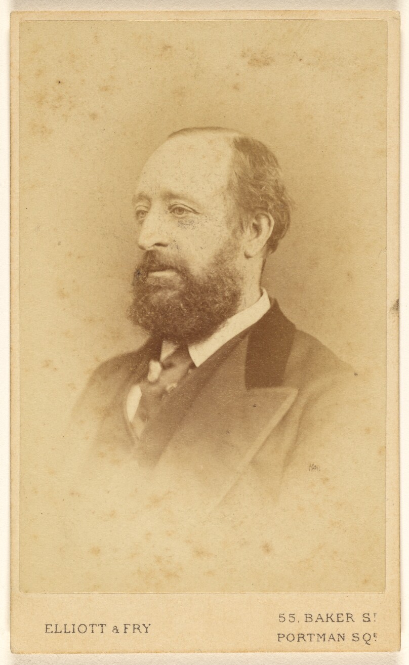 [Unidentified bearded man, in 3/4 profile, printed in vignette-style]