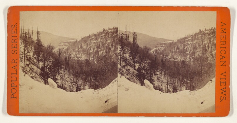 Winter in the Catskills. View Looking out from Kauterskill Falls.