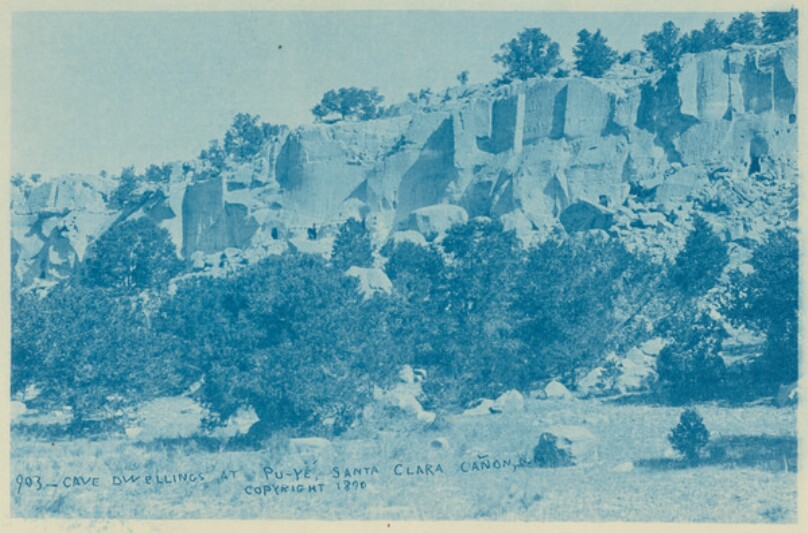 Cave dwellings at Pu-ye, Santa Clara Canon, N.M.