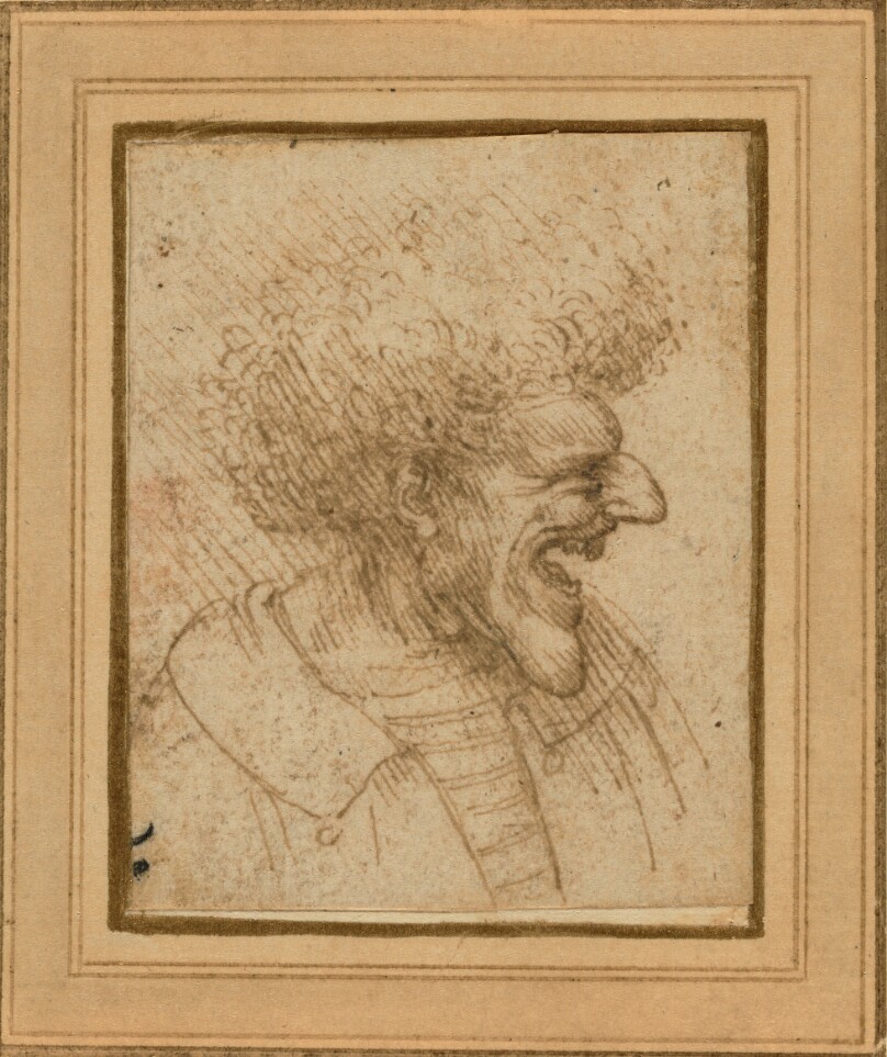 Caricature of a Man with Bushy Hair