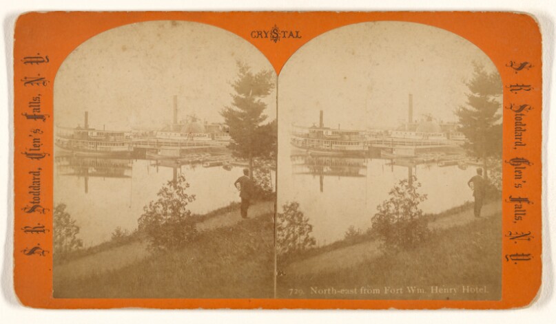 North-east from Fort Wm. Henry Hotel.