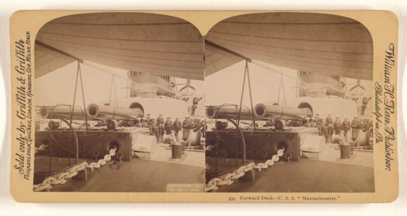 Forward Deck - U.S.S. "Massachusetts."