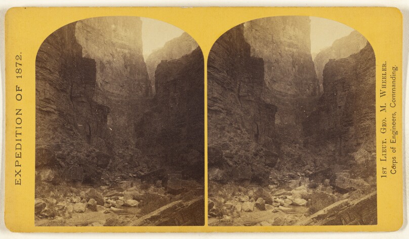 The Canon of Kanab Creek, near where it joins the Grand Canon of the Colorado. The walls are of limestone...2,500 feet in height