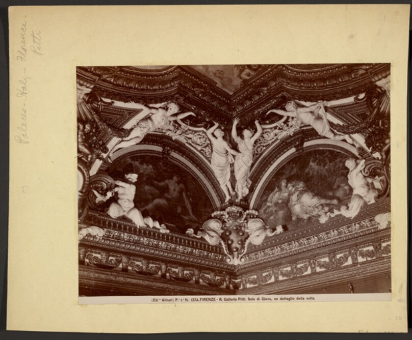 R. Galleria Pitti, Sala di Giove, un dettaglio della volta