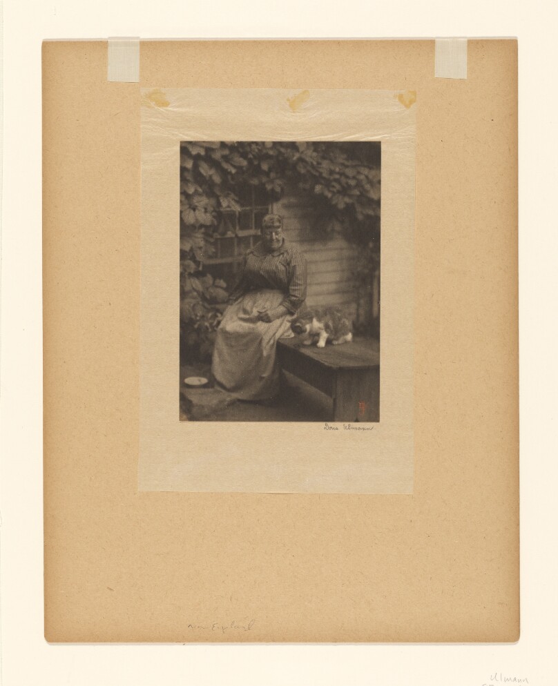 [Old Woman in Apron with Cat]