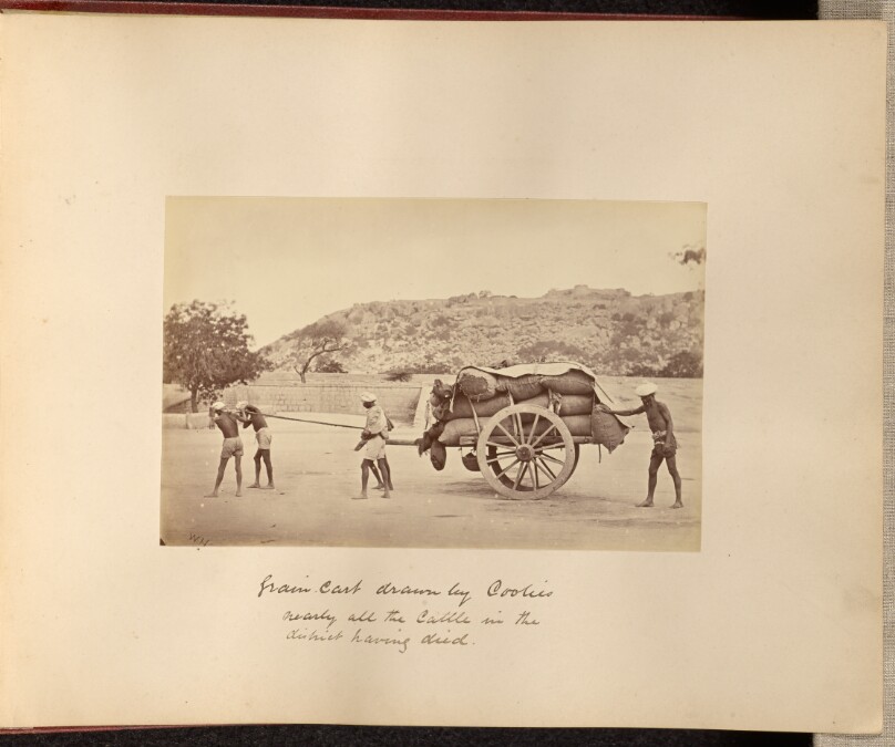 Grain Cart Drawn by Coolies