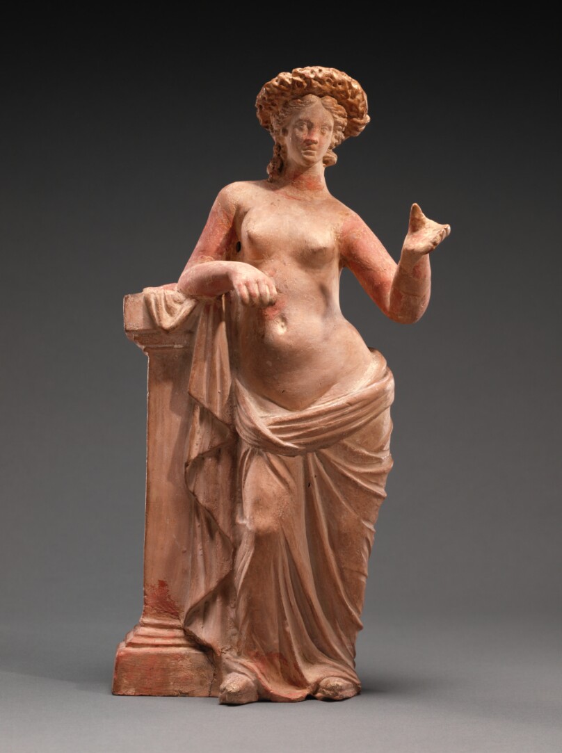 Statuette of Aphrodite Leaning on a Pillar