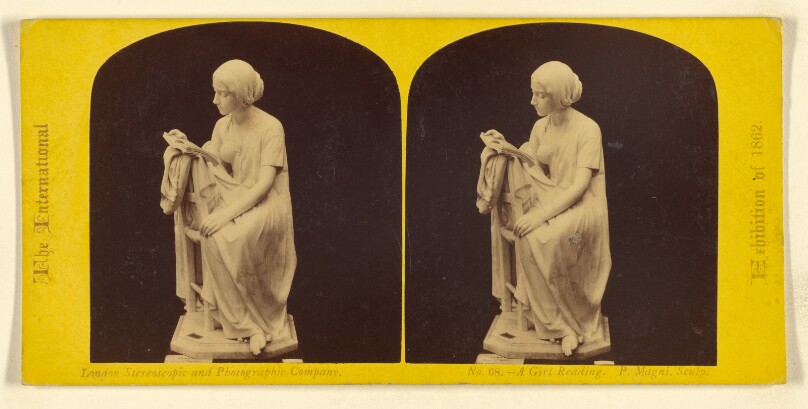 A Girl Reading. P. Magni, Sculp.