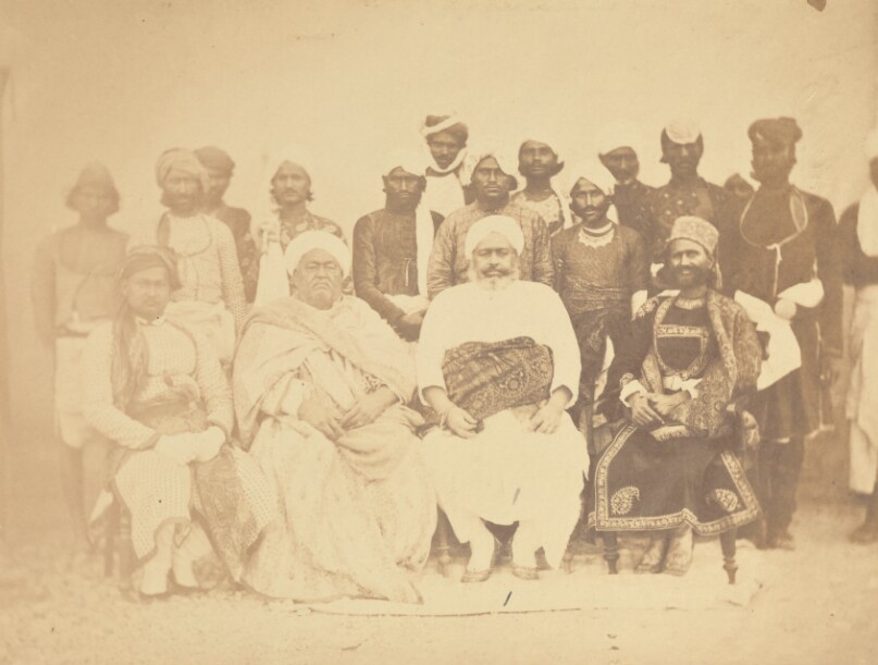 [Group portrait of Indian nobles and entourage, India]
