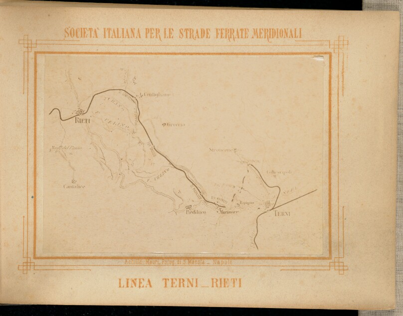 [Map of the Terni-Rieti train route]