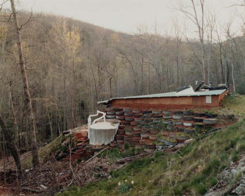 An Earthship at Earthhaven Ecovillage, Black Mountain, North Carolina, April 2005
