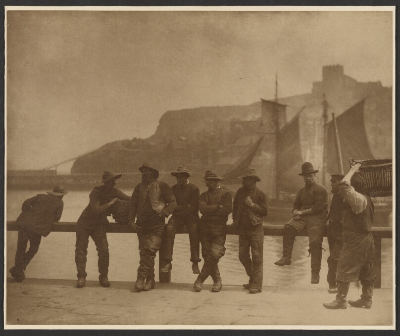 [Whitby Fishermen on the pier fence]