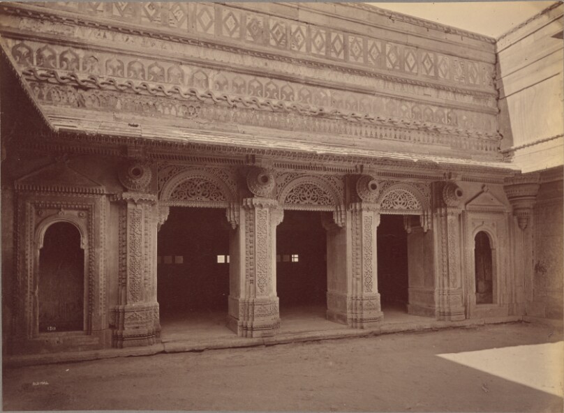 Carved Face Outer Court Yard [sic] Man Mandir, Gwalior
