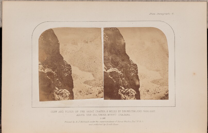 Cliff and floor of the Great Crater, 8 miles in diameter and 7000 feet above the sea, under Mount Guajara