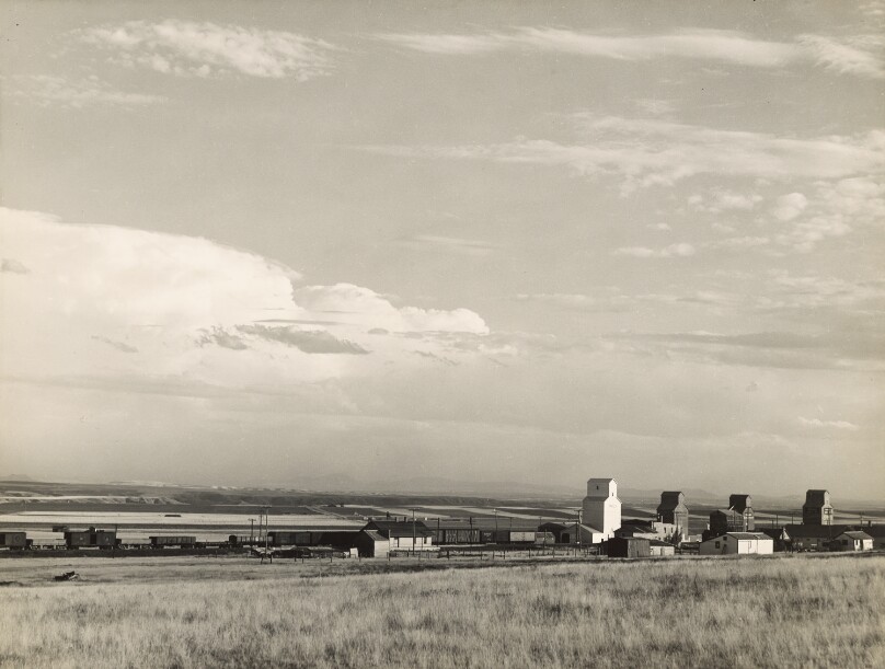 Grain Elevators in Midwest, "Breadbasket of U.S." / Great Plains, Carter, Montana