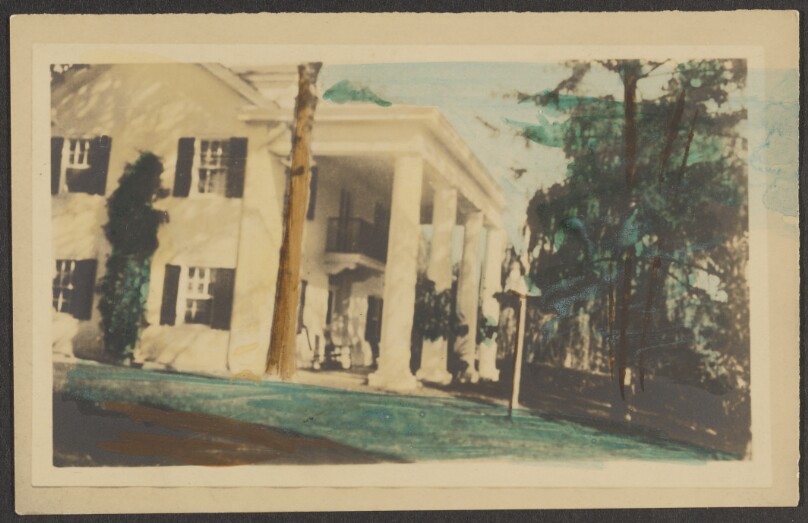 [House with columned porch]