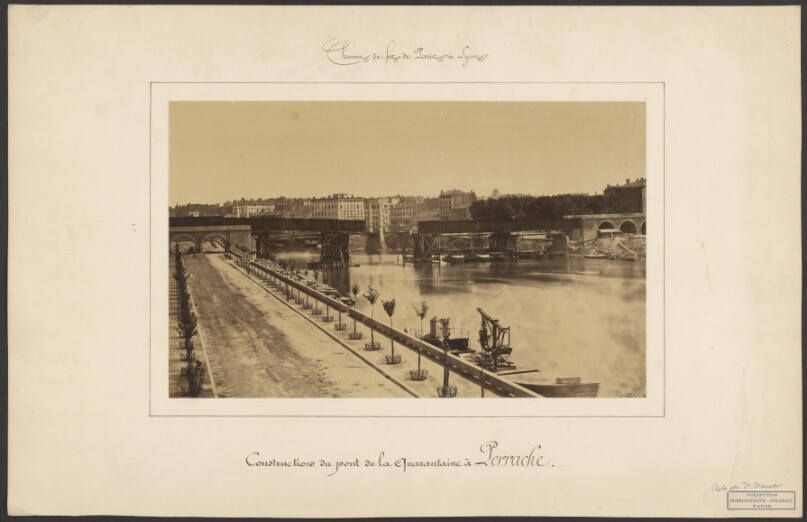 Construction du Pont de la Quarantaine a Lerrache