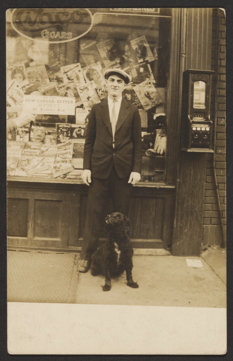 [Man and dog]