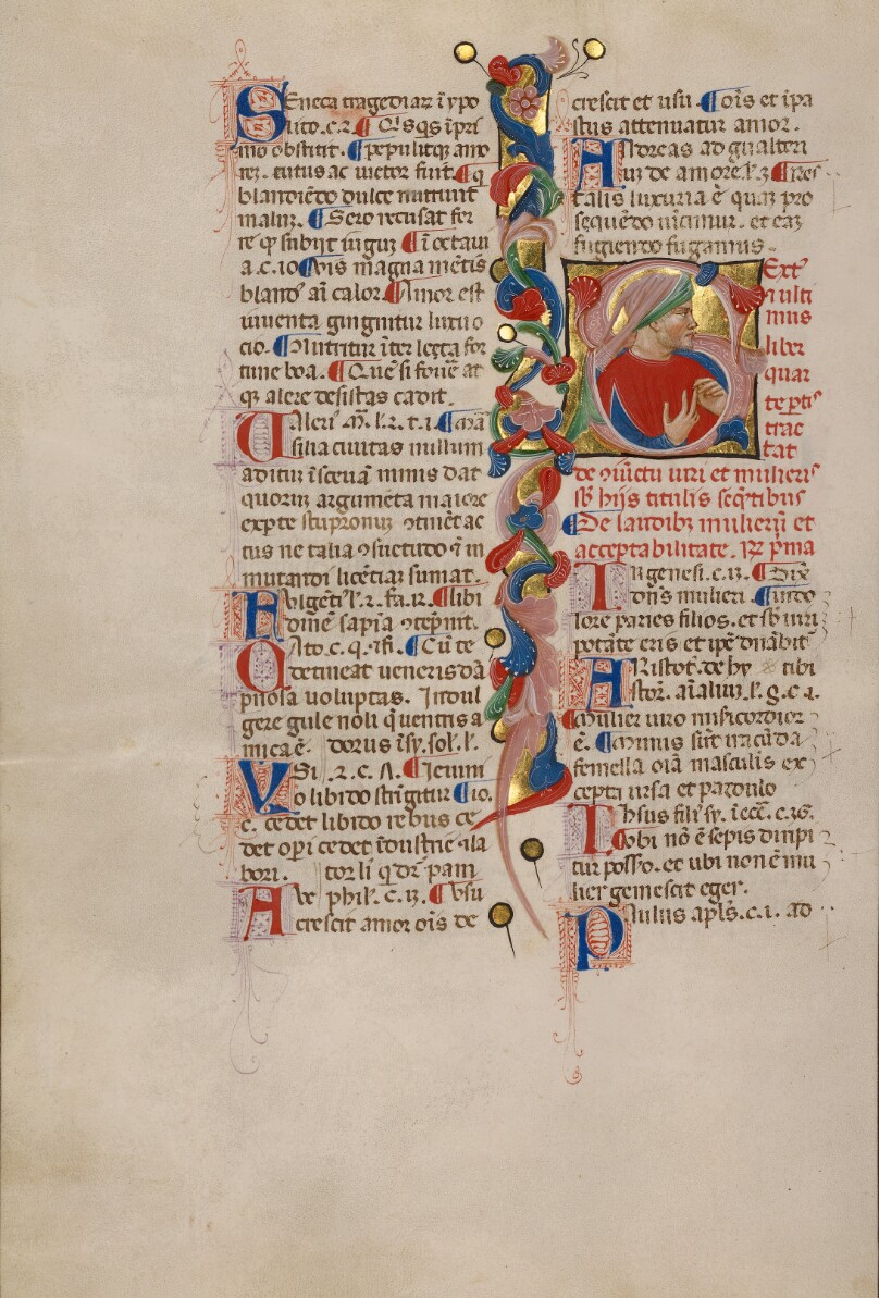 Initial S: Bust Portrait of a Young Man