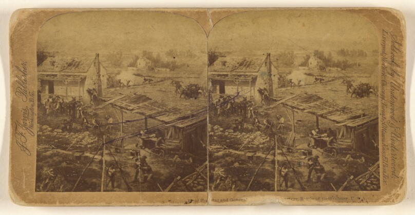 Field Hospital and General Headquarters, Battle of Gettysburg. U.S.A. [a painting]