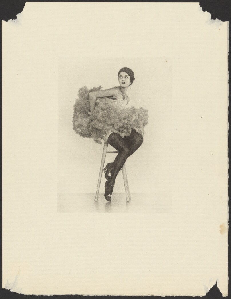 [Can Can Dancer Seated on Stool]