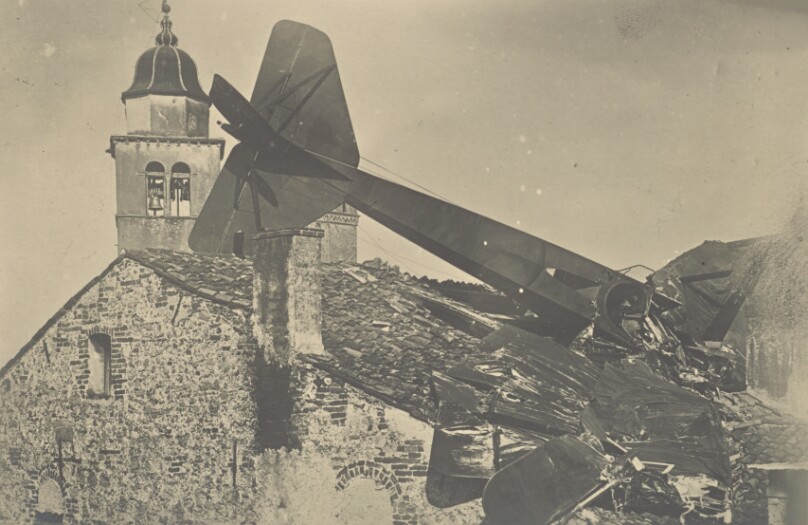 [Airplane crashed into a building]