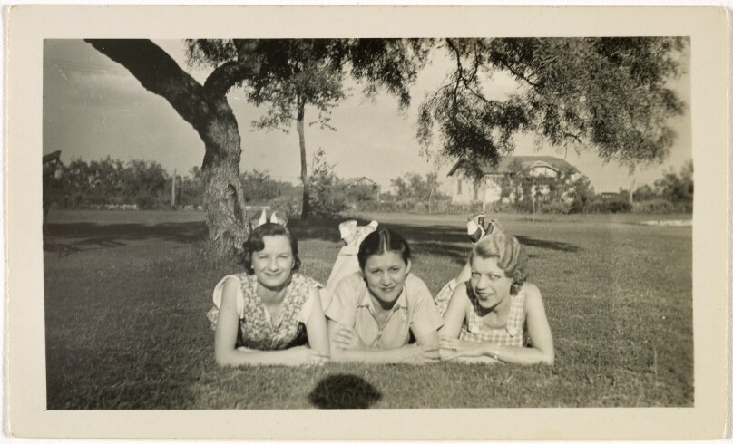[Three women in a park]