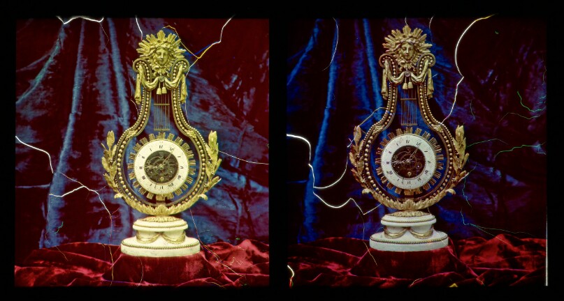 Gold Lyre Table Clock