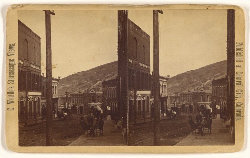 Eureka and Lawrence Streets, from front of Opera House. [Central City, Colorado]