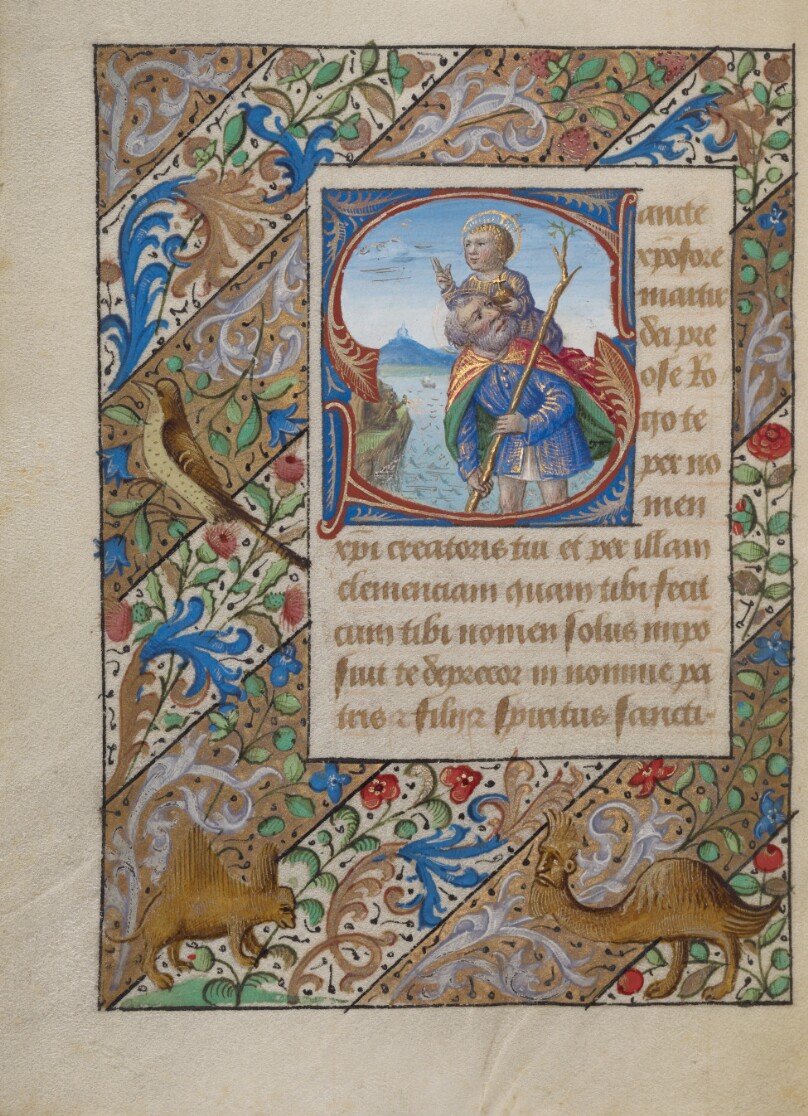 Initial S: Saint Christopher