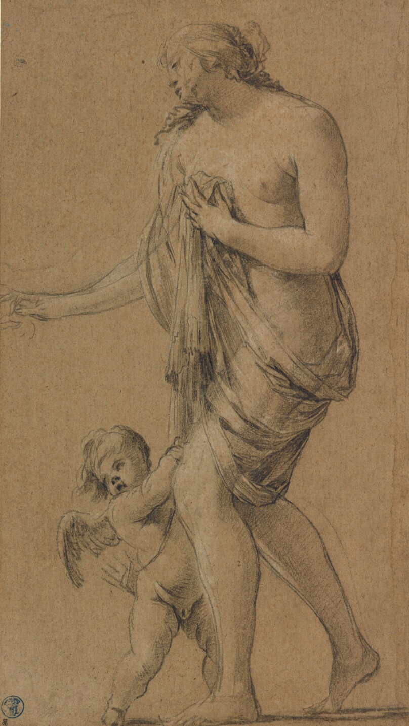 Study for the figures of Venus and Cupid (recto); Study of a Male Nude (verso)