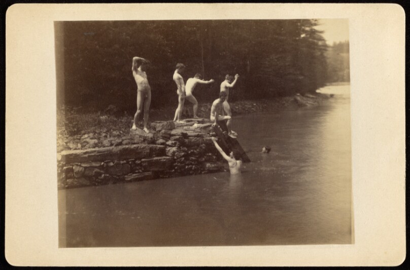 [Male Figures at the Site of "Swimming"] (84.XM.811.1)