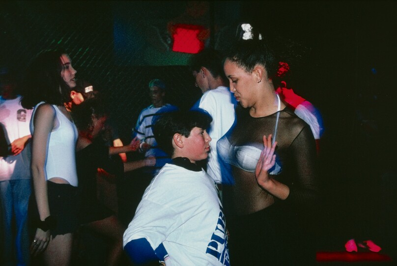 Adam, 13, and a Go-Go Dancer at a Bar Mitzvah Party at the Whiskey a Go Go Nightclub, Hollywood