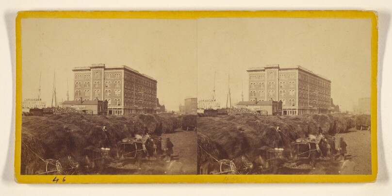 [Hay Market and Linds Block on Market Street, Chicago]