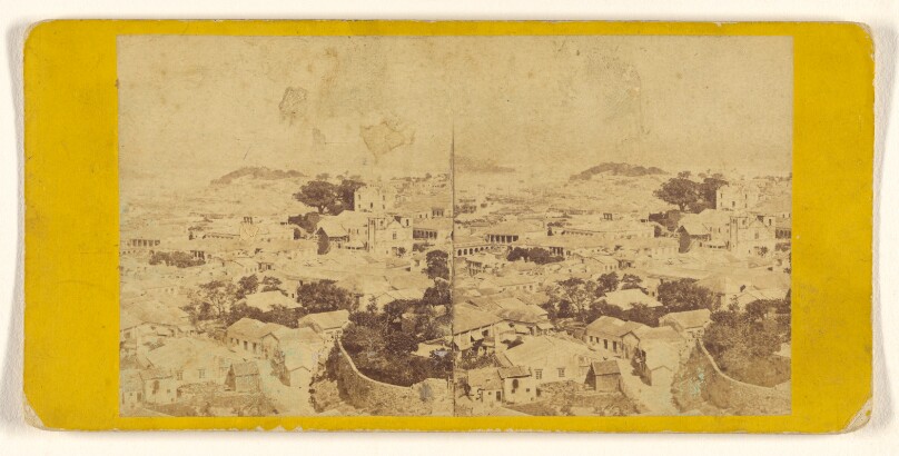 View in Macao - Showing Fort on the Hill.
