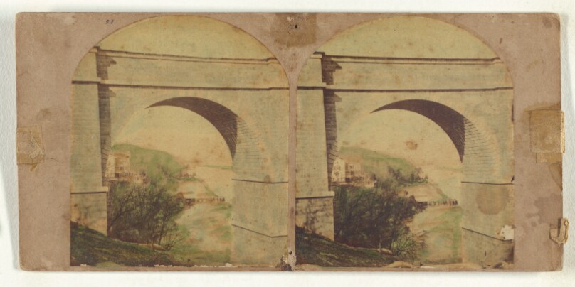 High Bridge, New York. - No. 2. View of Harlem River through one of the Arches...Cost, $963,427.80...
