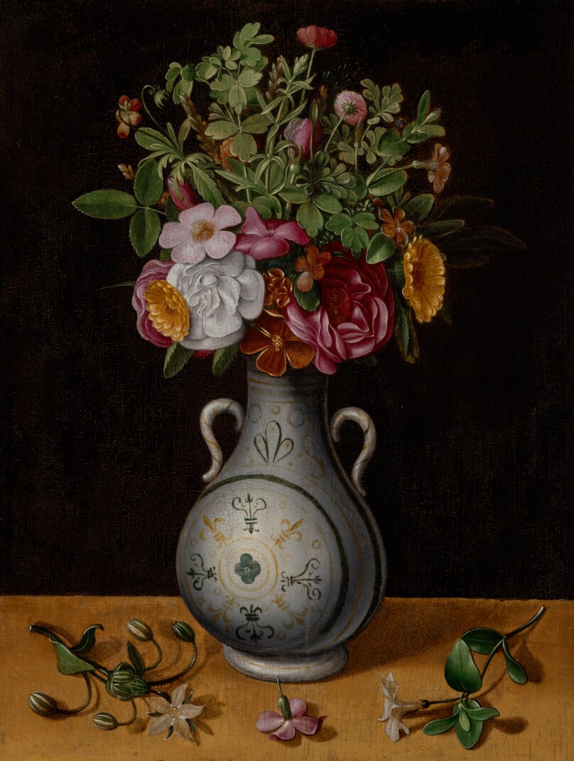 Bouquet of Flowers in a Two-Handled Vase