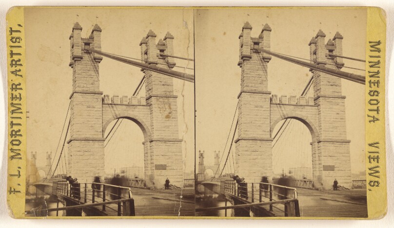 Suspension Bridge from West Side. [Minneapolis, Minnesota]