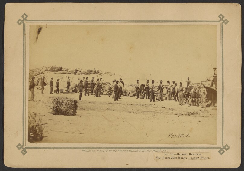 Battery Reynolds, Five 10-inch siege mortars, against Wagner