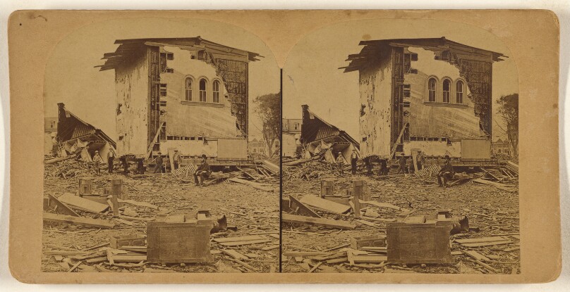 The Great Johnstown Flood, May 31, 1889. The lower part of Johnstown where the Conemaugh and Stony Creek join...the "Point."...