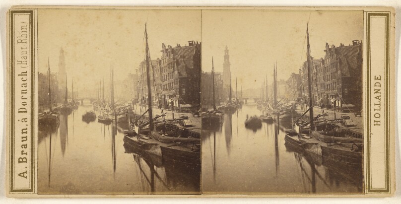 Amsterdam. Quai des Princes (Prinzengracht), vue prise du Prinzensluis.