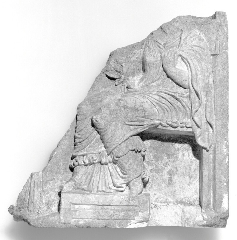 Fragment of a Relief of a Seated Woman, from a Funerary Building