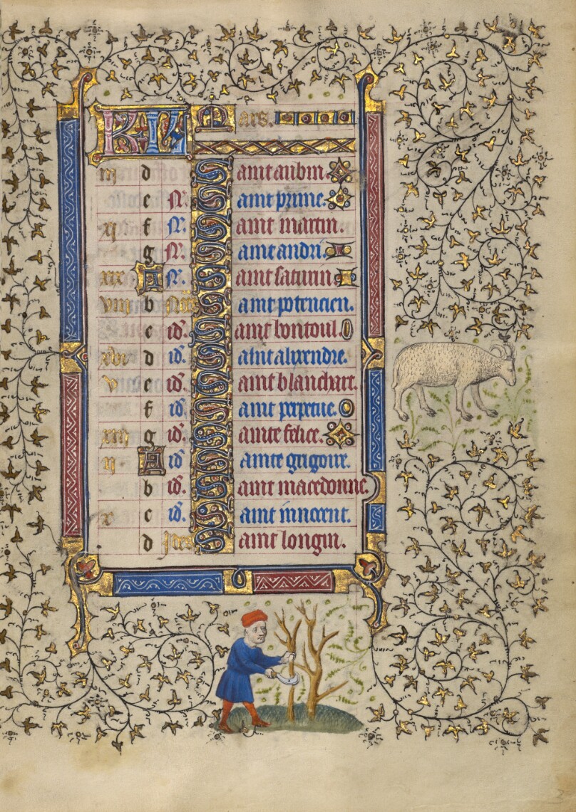 Calendar Page for March; Pruning Trees; Aries