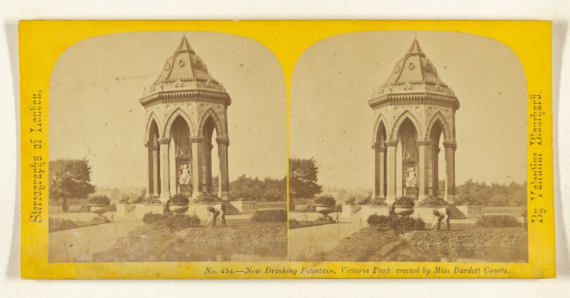 New Drinking Fountain, Victoria Park erected by Miss Burdett Coutts. [London, England]