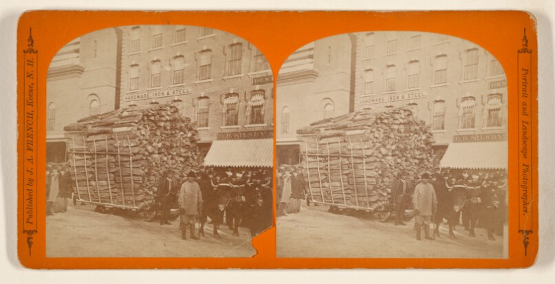 [Load of wood containing 11 3/4 cords, drawn into Keene, N.H.]